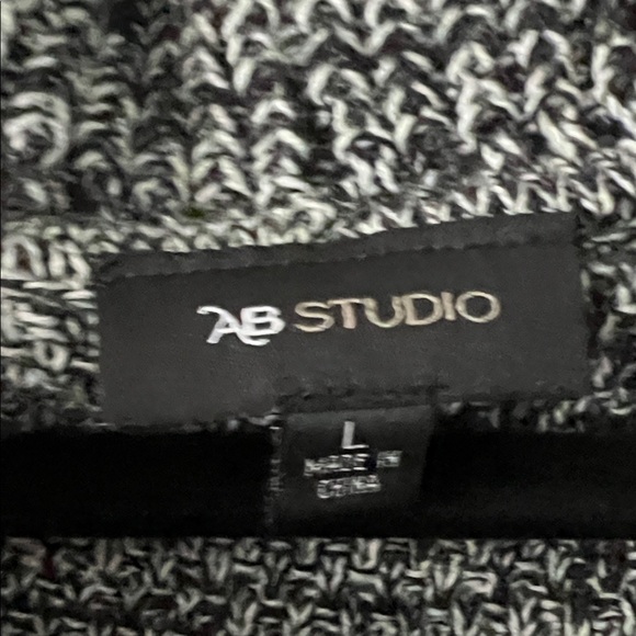 AB Studio Charcoal and Light Gray Turtleneck Sweater - Picture 2 of 4